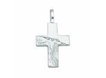 Kreuzkette ADELIA´S "Halskette - Kreuzkette mit Kreuz Anhänger mit Zirkonia aus 925", silber, Halsketten, Damen, Silber 925 (Sterlingsilber), Kreuzkette, Schmuckset mit bis 45 cm stufenlos verstellbarer 925 Silber Halskette