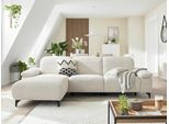 Ecksofa MUSTERRING "MR370 mit/ohne Relaxfunktion, verschiedene Unterfederungen zur Auswahl", beige (light, grau), B:280cm H:83cm T:180cm, 88% Polyester, 12% Polyacryl, Sofas, Ecksofa, Farbe, Material, Sitzkomfort und Funktion wählbar, Maße 280 x 180 cm