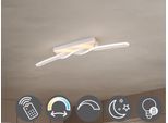 OTTO HOME LED Deckenleuchte "ADELLA, LED Deckenlampe 20W 2500 Lumen CCT 2700-6500K Lichtfarbe", greige, 1, H: 12,5cm, 1 Stk., Leuchten, Fernbedienung, dimmbar, Nachtlicht Memoryfunktion, Metall warm grey, LED Deckenleuchte
