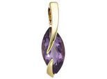 Kettenanhänger JOBO "Anhänger mit Amethyst 19 mm", gelb (lila, lila), Schmuckanhänger, Damen, Gelbgold 585, Kettenanhänger, 14 Karat 585 Gold