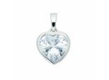 Kettenanhänger ADELIA´S "Herzanhänger 925 Silber mit Zirkonia", silber, Schmuckanhänger, Damen, mit Zirkonia, Silber 925 (Sterlingsilber), Kettenanhänger, Silberanhänger Herz