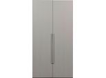 Garderobenschrank WOOOD "Rens Nussbaumdekor lackiert mit Rollführung und sichtbare Maserung", grau, B:110cm H:210cm T:58cm, Holzwerkstoff, Schränke, Garderobenschrank, H 210 x B 110 x T 58 cm, Wandbefestigung empfohlen, Kombinierbar