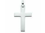 Kreuzkette ADELIA´S "Halskette - Edelstahl Kreuz Kreuzkette mit Anhänger aus", silber, Halsketten, Damen, Edelstahl, Kreuzkette, Schmuckset mit bis 45 cm stufenlos verstellbarer 925 Silber Halskette
