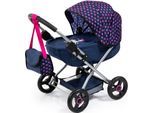 Puppenwagen BAYER "Cosy", bunt (blau, pink mit einhorn), Puppenwagen, KinderB:34cm H:58cm T:63cm, Kunststoff, Metall, Stoff, mit Wickeltasche, B:34cm H:58cm T:63cm