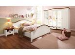 Schlafzimmer-Set OTTO HOME "Konrad', komplettes Schlafzimmer mit großem Schrank", weiß (weiß, kirschbaumfarben), Schlafzimmermöbel-Sets, mit 5-trg. Kleiderschrank, Bett 180/200 cm und 2 Nachttischen