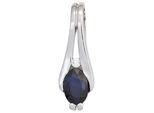 Kettenanhänger JOBO "Anhänger Saphiranhänger 17 mm", blau (blau, blau), Schmuckanhänger, Damen, P1 = bei 10-facher Vergrößerung erkennbare Einschlüsse, Diamanten Weißgold 333, Diamanten, Weißgold 333, Kettenanhänger, 8 Karat 333 Weißgold mit Saphir und Diamant