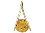 Kettenanhänger JOBO "Anhänger 20 mm mit Citrin", gelb (orange, orange), Schmuckanhänger, Damen, Gelbgold 375, Kettenanhänger, 9 Karat 375 Gold