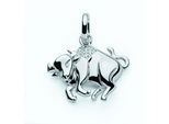Kette mit Anhänger ADELIA´S "925 Silber Sternzeichen Anhänger Stier mit Zirkonia", silber, Halsketten, Damen, Silber 925 (Sterlingsilber), Schmuckset - Set mit Halskette
