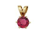Kettenanhänger JOBO "Anhänger mit Turmalin 10 mm", gelb (rosa, rosa), Schmuckanhänger, Damen, Gelbgold 585, Kettenanhänger, 14 Karat 585 Gold