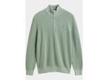 Gant Half zip katoenen textured sweater met 8030292/308