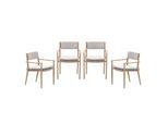 Garden Impressions Parijs tuinstoelen set van 4 light teak look / desert sand