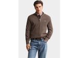 Gant Half zip katoenen textured sweater met 8030292/294