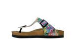 Zehentrenner DOGO "Lila Zehentrenner No More Drama Damen Sandalen", Damen, Gr. 41, Normalschaft, bunt (mehrfarbig), Lederimitat, Schuhe Zehentrenner, Handgefertigt