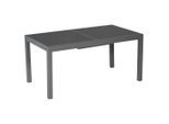 Gardenson , Graphitfarben , Metall, Glas , Uni , rechteckig , 90x75.5x160 cm , ausziehbar , Gartenmöbel, Gartentische, Gartentische ausziehbar