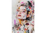 Glasbild KARE DESIGN "Artsy Portrait 80x120cm", farbe bild(er): bunt, B:80cm H:120cm T:0,4cm, Glas, Polypropylen, Bilder, Glasbild