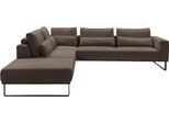 Ecksofa MUSTERRING "JustB PM100 Federkern & Kaltschaum, bequem, Breite 308cm, L-Form", braun (espresso), B:308cm H:88cm T:200cm, 85% Polyester, 15% Viskose, Sofas, Ecksofa, wahlweise mit Funktion und Kissen, mit Metallkufe, Maße 200 x 308 cm