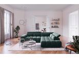 Ecksofa COTTA "Orion L-Form, B: 310 cm, moderne Steppung, bequeme Wellenunterfederung", grün (hunter), B:310cm H:70cm T:225cm, 100% Polyester, Sofas, Ecksofa, Kopfteilverstellung & 5 Nierenkissen