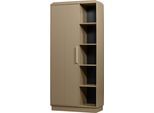 Stauraumschrank WOOOD "Lowen mit FSC Massivkiefer lackiert, B 100 x T 44 x H 221 cm", braun (schlamm), B:100cm H:221cm T:44cm, Holzwerkstoff, Schränke, Stauraumschrank, Tragkraft 15 kg pro Einlegeboden, einfach zu montierbar, Pfleigleicht