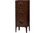 Nachtkonsole WOOOD "Merge Eukalyptusholz mit Metallbeinen, H 120 x B 44 x T 45 cm", braun (rot), B:44cm H:120cm T:45cm, FSC-zertifiziertes teilmassives Holz, Sideboards, Nachtkonsole, Tragkraft 10 kg pro Auszug, einzigartiger Griff, montiert geliefert