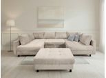 Wohnlandschaft OTTO HOME "Antonia U-Form, B: 298 cm", beige, B:298cm H:86cm T:184cm, 100%Polyester, Sofas, Wohnlandschaft, Wohnlandschaft, Rückenkissen, 2 ottomane, Komfortablem Bonnelfederkern