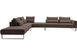 Ecksofa MUSTERRING "JustB PM100 bequem, modern, elegant und viel Platz, bodenfrei", braun (espresso), B:308cm H:88cm T:290cm, 85% Polyester, 15% Viskose, Sofas, Ecksofa, mit Zwischenhocker, wahlweise mit Funktion und Kissen, Maße 290 x 308
