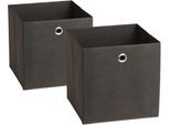 Faltbox SCHILDMEYER "Box", grau (anthrazit), Pappe, Vlies, Aufbewahrungsboxen, Faltbox, Solide Verarbeitung - Dieses Produkt ist in Deutschland gefertigt