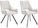 Esszimmerstuhl HOME AFFAIRE "AIRDRIE, 2er Set, mit Metallgestell in matt schwarz", beige (schwarz matt, pulverbeschichtet, creme), B:43cm H:98cm T:61cm, Metall, Polyester, Stühle, Esszimmerstuhl, in verschiedenen Farben, Belsatbarkeit pro Stuhl 120 kg, mit Griffloch