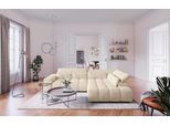 Ecksofa COTTA "Orion L-Form, B: 310 cm, moderne Steppung, bequeme Wellenunterfederung", beige (ivory), B:310cm H:70cm T:225cm, 100% Polyester, Sofas, Ecksofa, Kopfteilverstellung & 5 Nierenkissen