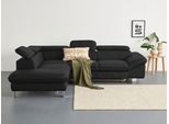 Ecksofa COTTA "Driver L-Form, B: 265 cm", charcoal, B:268cm H:73cm T:214cm, Kunstleder SOFTLUX;LEDER BEEFY (ein abgedecktes Spalt-Rindsleder) im Sitz und Rücken (Korpus in Kunstleder);Luxus-Kunstleder;Leder Pampas (echtes Rindsleder) im Sitz und Rücken (Rückseite mit Spannstoff bezogen), Sofas, Ecksofa, Kopfteilverstellung, optional Bettfunktion & Bettkasten