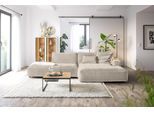 Ecksofa MUSTERRING "Lucia modern und bequem, Breite 330cm, L-Form", beige (nature), B:330cm H:81cm T:190cm, 100% Polyester, Sofas, Ecksofa, verschiedene Farben, großer Longchair mit Armlehne, B330 x T190 cm
