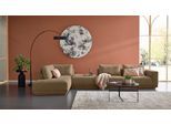 Wohnlandschaft MUSTERRING "JustB PM200 bequem, wahlw. Sitzvorzug, Breite 395cm, Holzsockel", messing, B:395cm H:78cm T:202cm, 100% Polyester, Sofas, Wohnlandschaft, Anreihsofa Armlehne rechts, Eckteil links und Hocker. Ohne Sitzvorzug