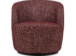 Drehsessel WOOOD "Serra Mischgewebe Bezug mit Drehmechanismus H 68 x B 70 x T 77 cm", rot (bordeaux), B:70cm H:68cm T:77cm, Sessel, Drehsessel, Tragkraft 120 kg, vollständig montiert, Geringe Verschleißfestigkeit