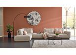 Wohnlandschaft MUSTERRING "JustB PM200 bequem, wahlw. Sitzvorzug, Breite 395cm, Holzsockel", beige (nature), B:395cm H:78cm T:202cm, 100% Polyester, Sofas, Wohnlandschaft, Anreihsofa Armlehne rechts, Eckteil links & Hocker. Elekt. Sitzvorzug