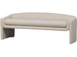 Sitzbank WOOOD "Zone grob gewebter Bezug mit subtiler Rückenlehne 160x52x60 cm", beige, B:160cm H:60cm T:52cm, Polyester, Sitzbänke, Sitzbank, Tragkraft 100 kg, Standfüße 27 cm hoch, Maximale Verschleißfestigkeit