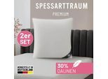 Gänsefederkopfkissen SPESSARTTRAUM "Premium, Kopfkissen 1-tlg. oder 2-tlg. 40x80 oder 80x80 cm", weiß, B:80cm L:80cm, Bezug: 100% Baumwolle. Füllung: 70% Gänsefeder, 30% Gänsedaunen, Kopfkissen, Gänsefederkopfkissen, hergestellt in Deutschland, allergikerfreundlich, im Set günstiger