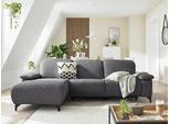 Ecksofa MUSTERRING "MR370 mit/ohne Relaxfunktion, verschiedene Unterfederungen zur Auswahl", grau (stone), B:280cm H:83cm T:180cm, 100% Polyester, Sofas, Ecksofa, Farbe, Material, Sitzkomfort und Funktion wählbar, Maße 280 x 180 cm