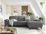 Ecksofa MUSTERRING "MR370 mit/ohne Relaxfunktion, verschiedene Unterfederungen zur Auswahl", grau, B:280cm H:83cm T:180cm, 100% Polyester, Sofas, Ecksofa, Farbe, Material, Sitzkomfort und Funktion wählbar, Maße 280 x 180 cm