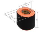 BOSCH Luftfilter f026400876 Filtereinsatz 181mm für Fiat