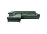 Stylife Ecksofa , Waldgrün , Metall , Ottomane links, L-Form , 250x200 cm , Stoffauswahl, seitenverkehrt erhältlich , Wohnzimmer, Sofas & Couches, Wohnlandschaften, Ecksofas
