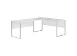 Mid.you Eckschreibtisch , Weiss , Holzwerkstoff , rechteckig , U-Form , 73x77x223 cm , Kabeldurchlass, seitenverkehrt montierbar , Büromöbel, Schreibtische, Eckschreibtische