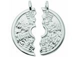 Kette mit Anhänger ADELIA´S "Damen 925 Silber Anhänger Partneranhänger Ø 22,1 mm", silber, Halsketten, Damen, Silber 925 (Sterlingsilber), Schmuckset - Set mit Halskette