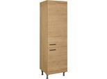 Vorratsschrank NOBILIA "MIAMI", Ausrichtung wählbar, mit zwei Türen, vormontiert", braun (front: eiche sierra nachbildung korpus: eiche sierra nachbildung), B:60cm H:216,6cm T:58,3cm, Schränke, Vorratsschrank, Breite/Höhe: 60/216,6 cm