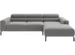 Ecksofa HOME AFFAIRE "Ecksofa, L-Form, incl. Kopfteilverstellung, Breite 258 cm", grau, B:258cm H:71cm T:183cm, 95% Polyester, 5% Nylon, Sofas, Ecksofa, wahlweise elektrische Sitztiefenverstellung