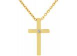 Kette mit Anhänger ADELIA´S "Damen Edelstahl Ankerkette Halskette mit Anhänger Kreuz", gold (gold, kreuz), Halsketten, Damen, Edelstahl
