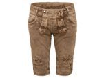 Shorts HANGOWEAR "Jeanshose OVIDA", Damen, Gr. 32, EURO, braun (schlamm), Obermaterial: 98% Baumwolle CO. 2% Elasthan EL., Hosen Shorts
