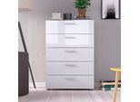 Kommode HOME AFFAIRE "Pepe Highboard", weiß (eiche struktur, weiß hochglanz), B:70cm H:102cm T:40,3cm, Holzwerkstoff, Sideboards, Schubladenkommode, Schubkastenkommode, Breite 70 cm, Höhe 102 cm