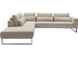 Ecksofa MUSTERRING "JustB PM100 Federkern & Kaltschaum, bequem, Breite 308cm, L-Form", beige (nature), B:308cm H:88cm T:200cm, 85% Polyester, 15% Viskose, Sofas, Ecksofa, mit Sitztiefenverstellung und Kissen, mit Metallkufe, Maße 290x308 cm