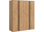 Schrank-Set HOME AFFAIRE "ALVA, in den Breiten 160 & 240 cm, Paneeloptik, Schlafzimmerschrank", braun (artisan eiche nachbildung, anthrazit), B:160cm H:192cm T:56cm, Kastenmöbel-Sets, Kleiderschrank Kombination, bestehend aus: 2 Schränken á 80 cm Breite