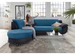Ecksofa TRENDMANUFAKTUR "Rondo 3, zeitlos & bequem, Materialmix, L-Form, Breite 265cm", schwarz (schwarz, petrol), B:265cm H:85cm T:190cm, Kunstleder SOFTLUX / Struktur (77% Polyester; 23% Polyacryl);Luxus-Microfaser ALCAZAR (100% Polyester) / Feinstruktur (100% Polyester), Sofas, Ecksofa, wahlweise mit Federkern für mehr Komfort, wahlweise mit Bettfunktion