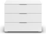 Schubkastenkommode OTTO HOME "Kommode Sideboard Schubladenkommode Schlafzimmerkommode ASTANA", alpinweiß, B:80cm H:61cm T:42cm, Holzwerkstoff, Sideboards, mit 3 geräumigen Schubladen, Kantengriff in Alufarben MADE IN GERMANY